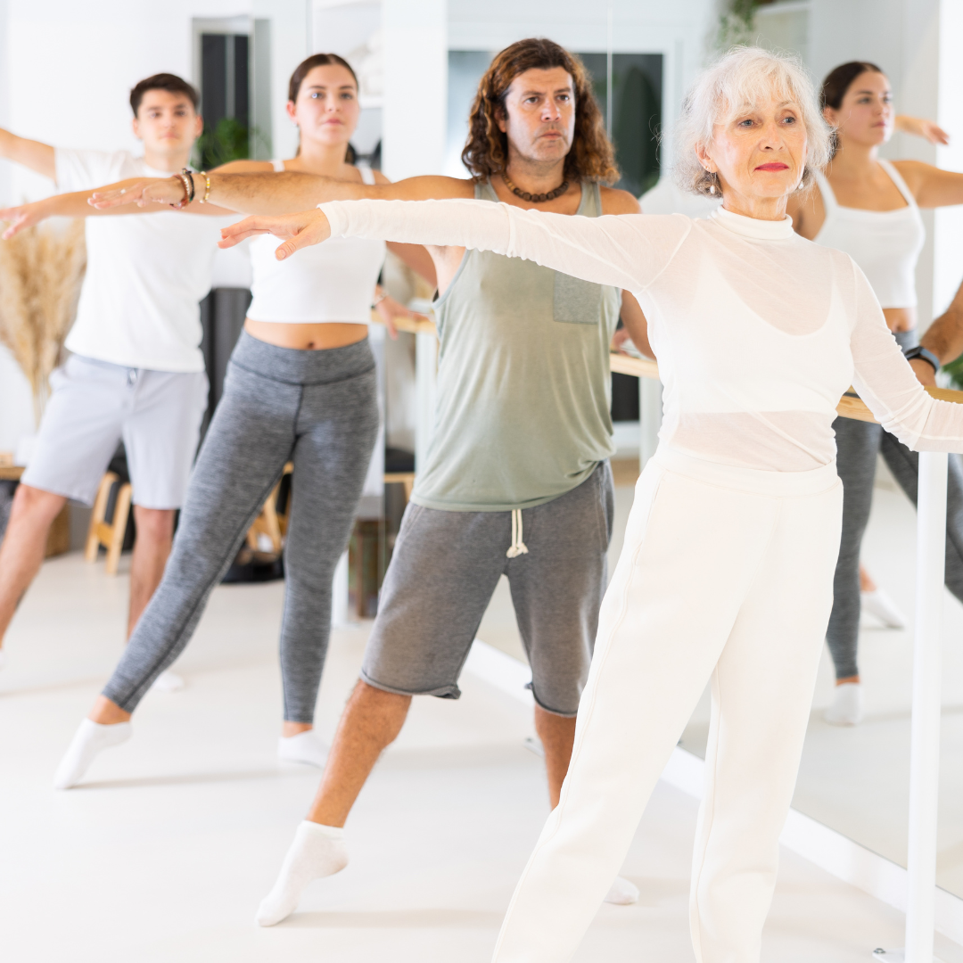 Adults participating in ballet classes at Simone's School of Performing Arts in Berkeley Vale, enjoying adult ballet programs.